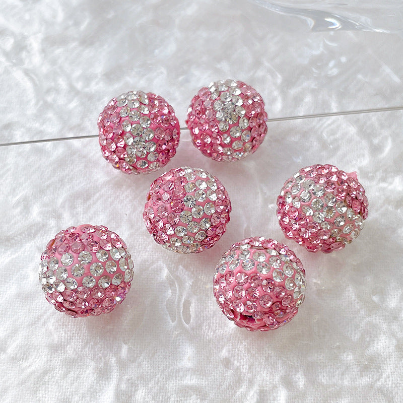 Wholesale Contrasting Black Pink and White Leopard Print Acrylic Diamond Beads