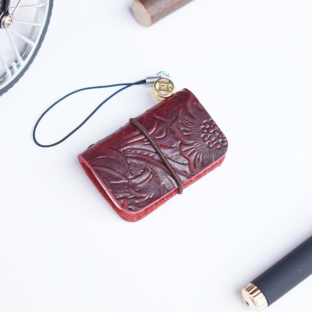Wholesale mini pocket creative cowhide handmade multi-purpose leather notebook