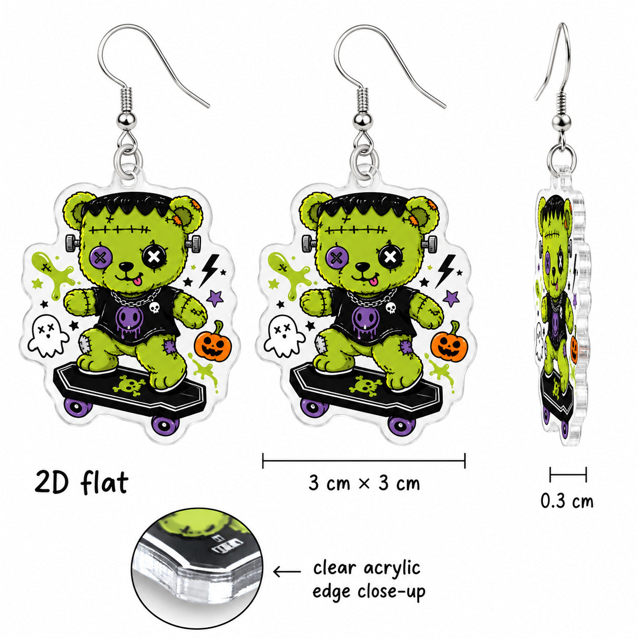 Wholesale 2D Acrylic  Cartoon Dessert Cake Earrings Sweet Cool Style Fashion Jewelry Accessory Gift Boutique Resale