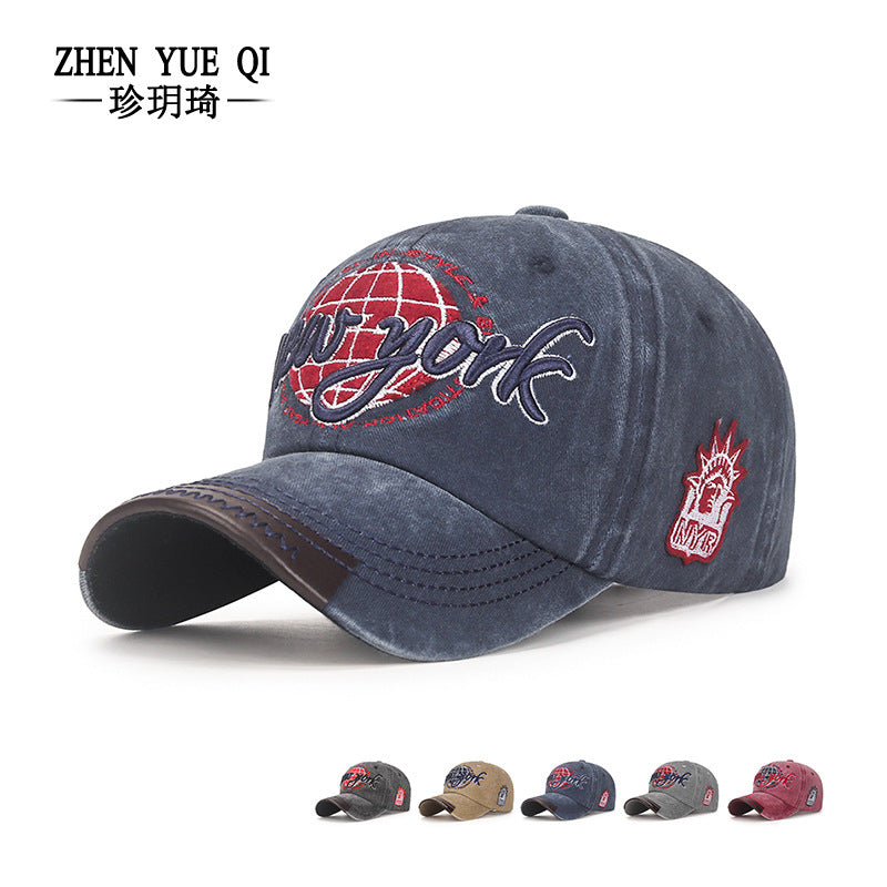 Wholesale Casual Adjustable Soft Top Washed Distressed Baseball Cap