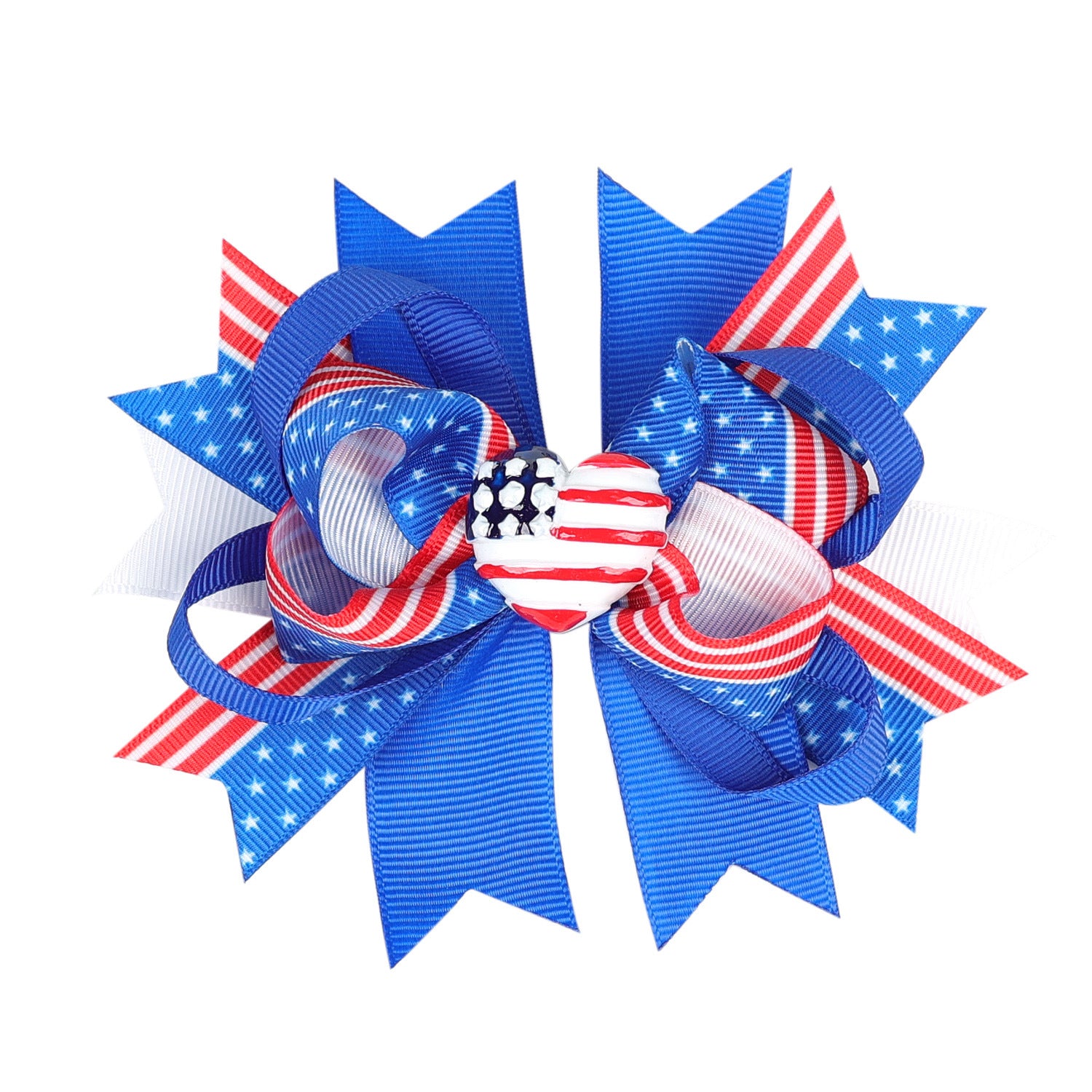 Wholesale American Independence Day Children's Double Layer Swallowtail Bow Hair Clip