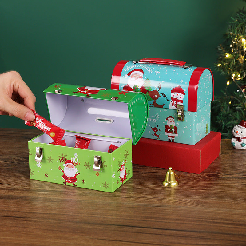 Wholesale Christmas Small House Candy Iron Storage Box