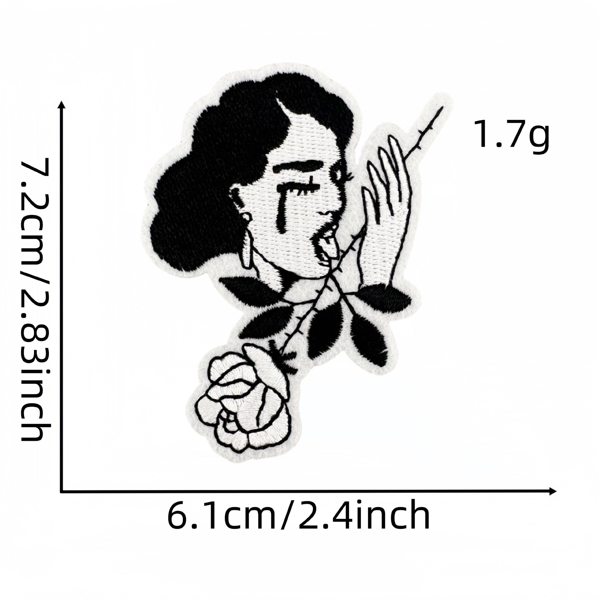Wholesale Polyester Embroidered Patch Punk Horror Black White Chic DIY Decorative Accessory For Shoes Hats