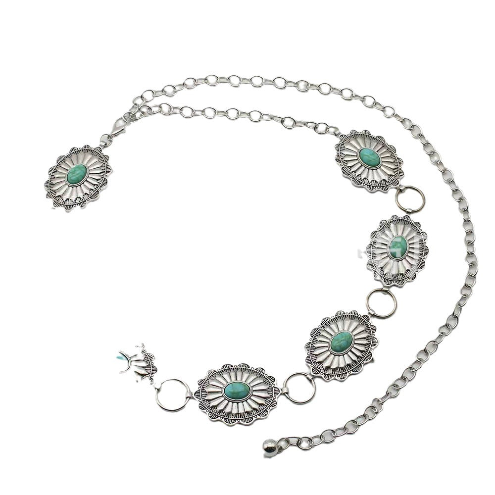 Wholesale Bohemian waist chain decorative turquoise ethnic style retro Body Jewelry