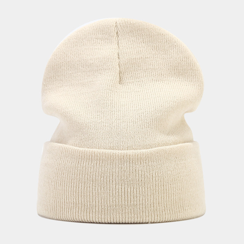 Wholesale Solid Color Autumn and Winter Light Board Pile Hat Warm Knitted Hat