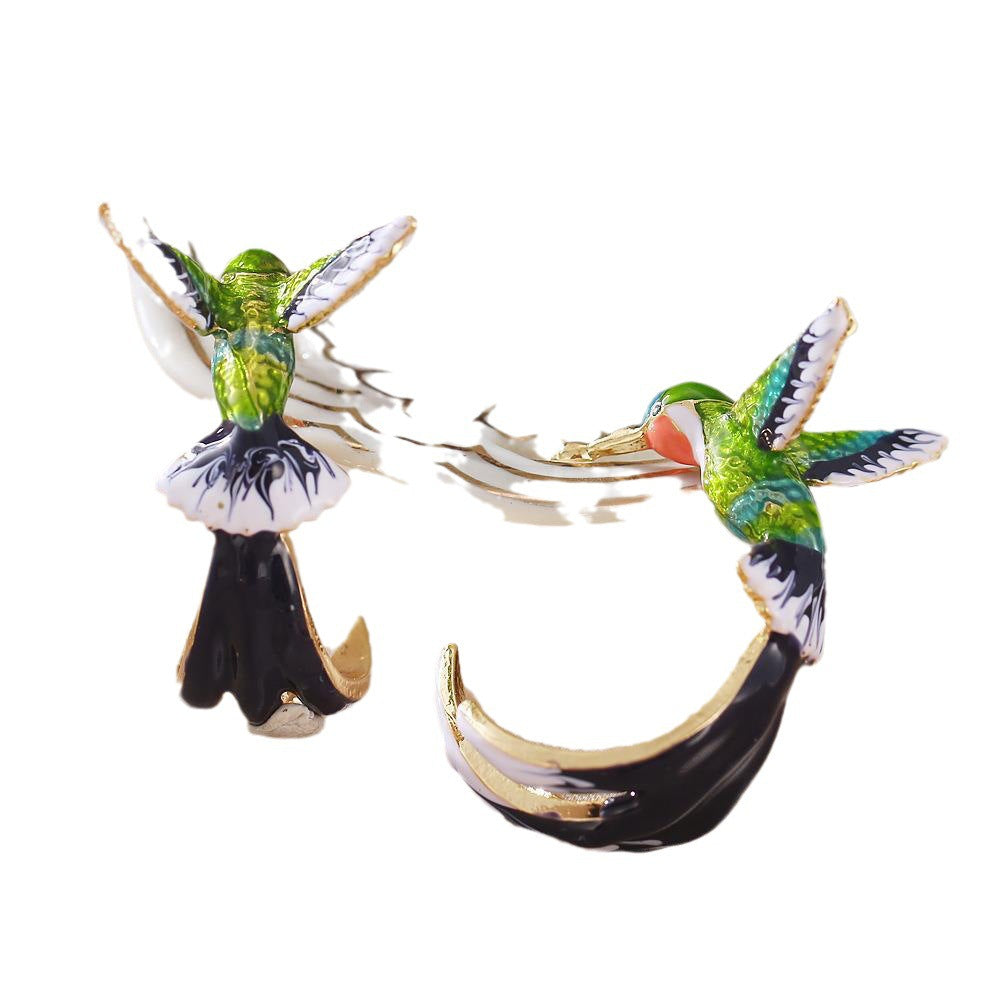 Wholesale Bird drop oil creative earrings