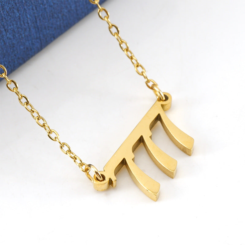 Wholesale Stainless Steel Lucky Number Necklace