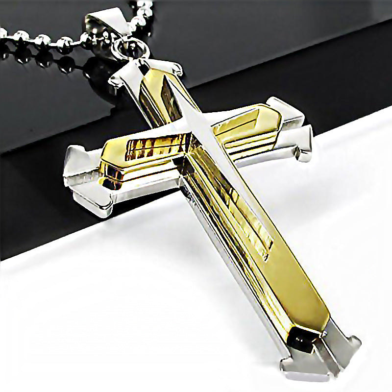 Wholesale Men's Metal Pendant Cross Necklace