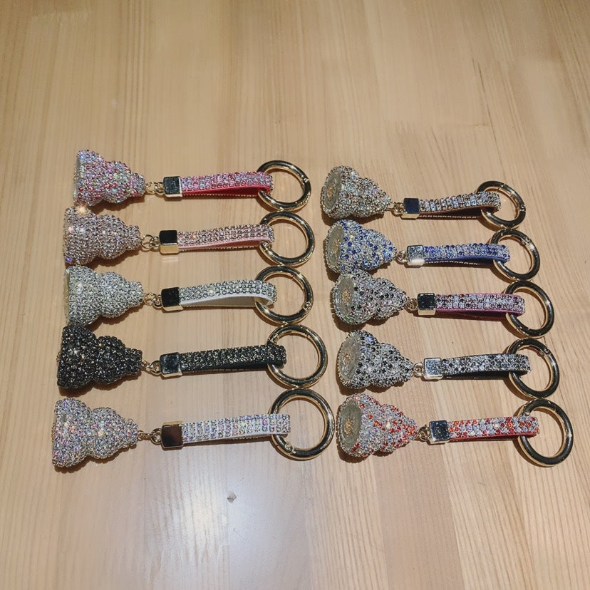 Wholesale Creative Chinese Style Diamond Gourd Alloy Keychains
