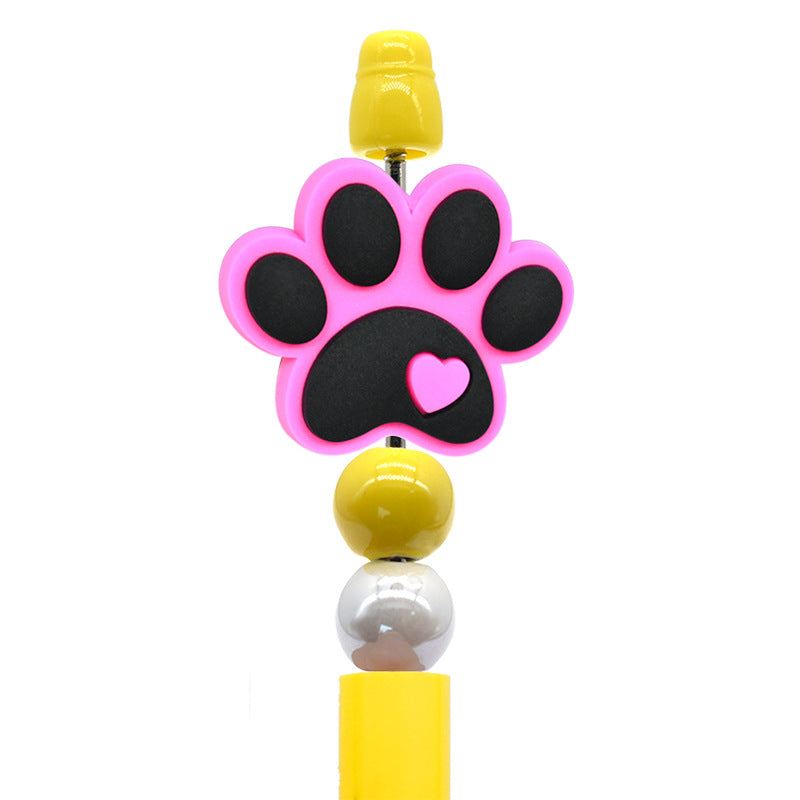 Wholesale Random 100pcs cute colorful dog paw focal beads