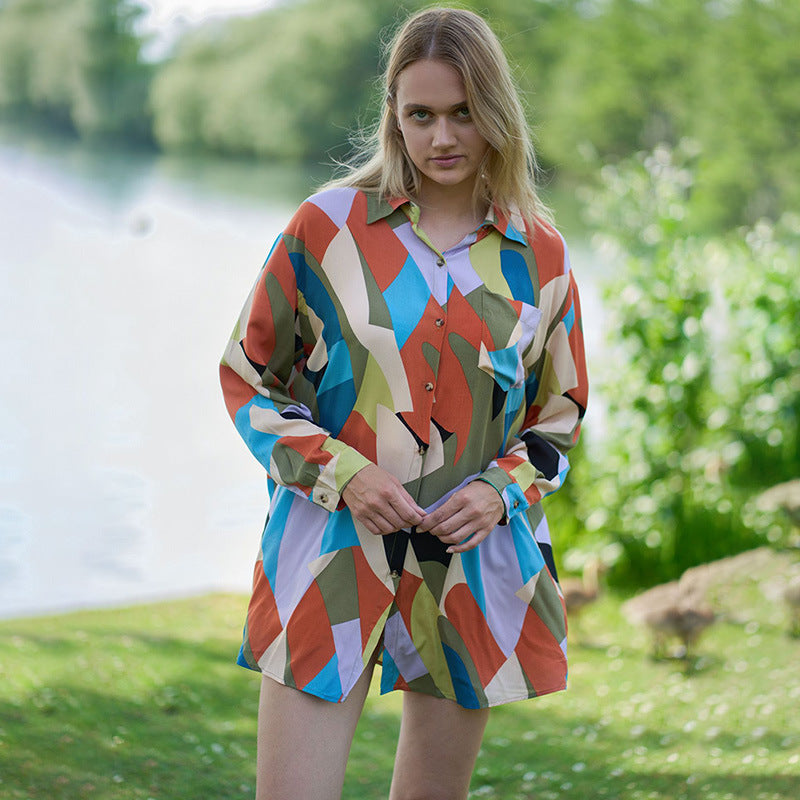 Wholesale Cotton Printed Sunscreen Swimwear