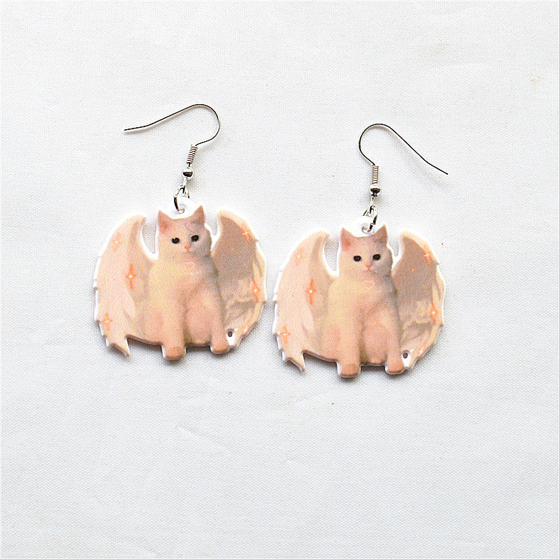 Wholesale Easter Cartoon Cow Kitten Puppy Acrylic Double Sided Earrings