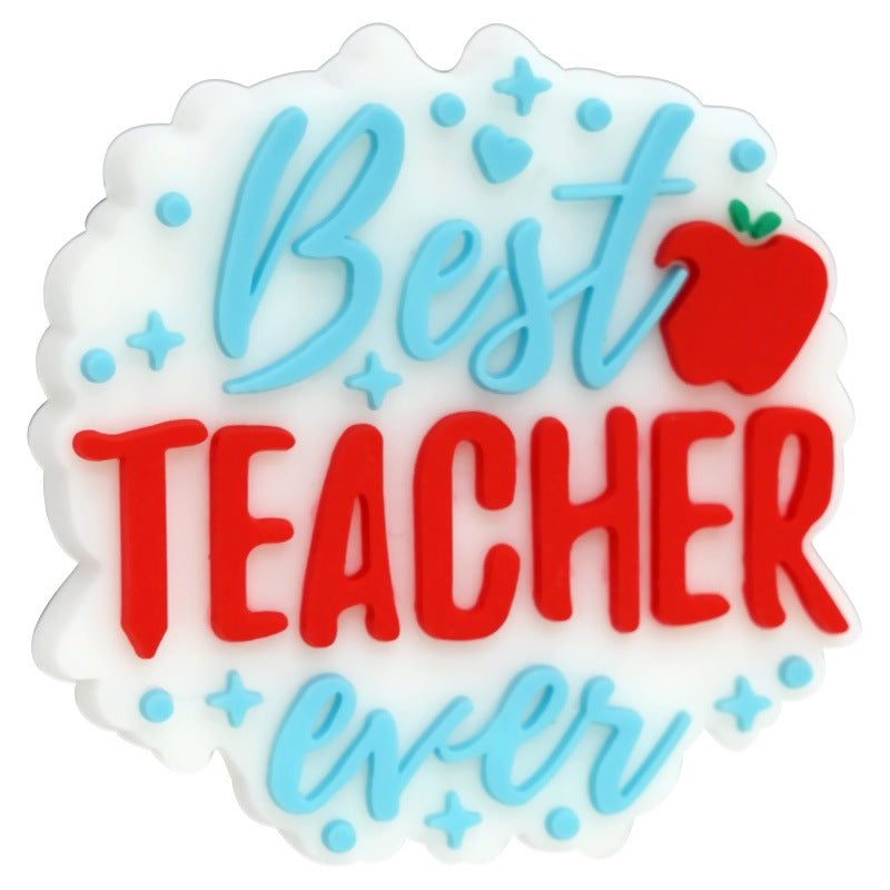 Wholesale   Random 100pcs/pack  Teacher Series Cartoon Soft Rubber Beads