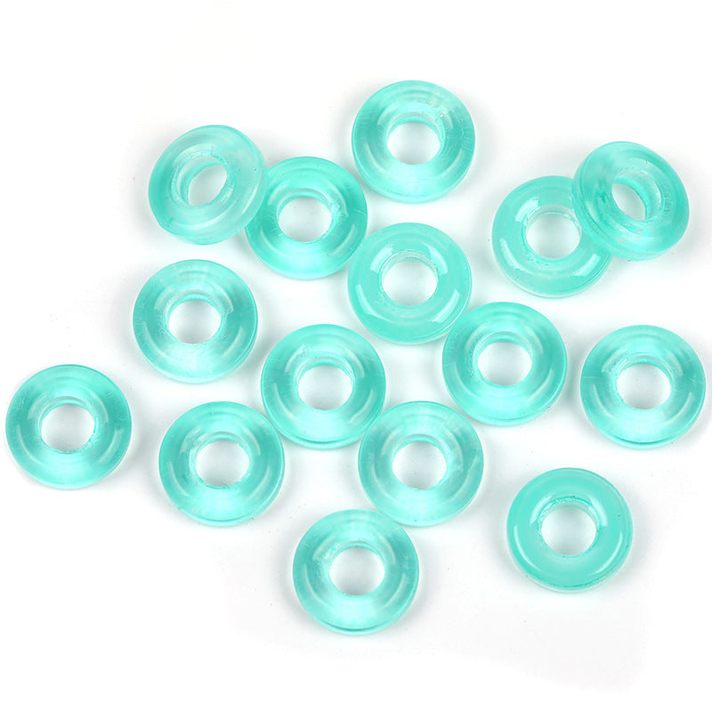 Wholesale 50pcs 10mm Glass Colorful Circle Large Hole Beads Glass Beads Spacer Beads Spacer