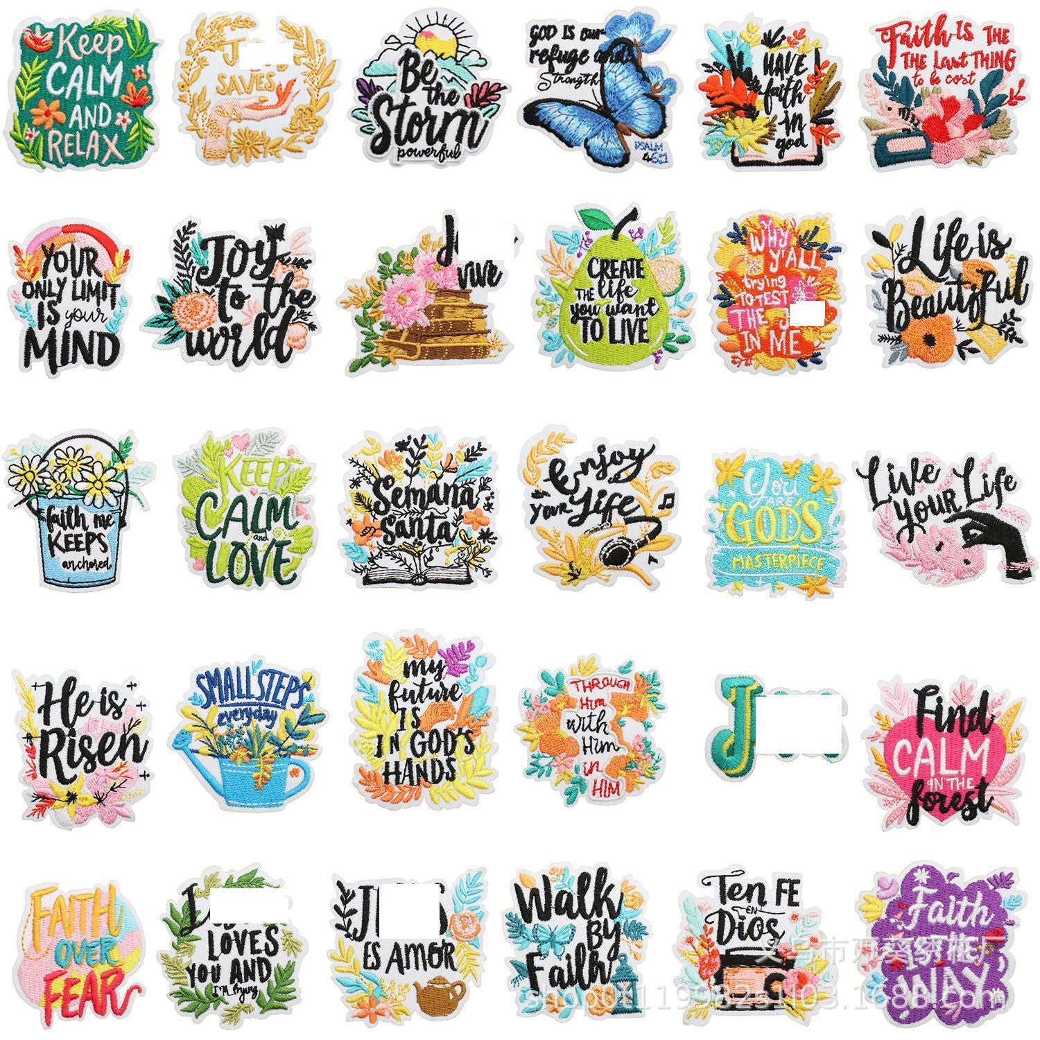 Wholesale Inspirational Embroidered Patch Alphabet Motto Clothing Decorative Accent For Resale