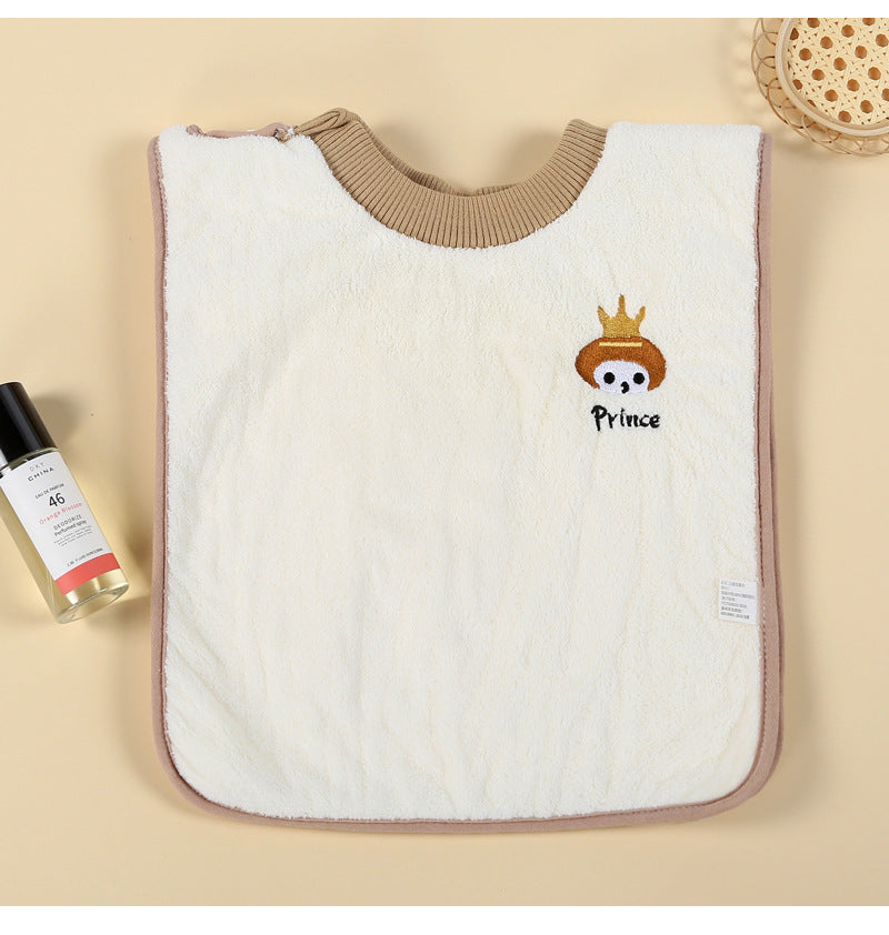Wholesale Coral fleece children's wash towel face brushing waterproof bib baby children's face bib multifunctional saliva towel