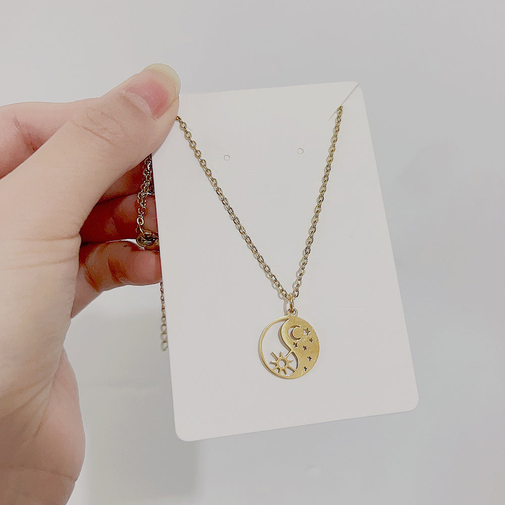 Wholesale Stainless Steel Star Moon Sun Necklace