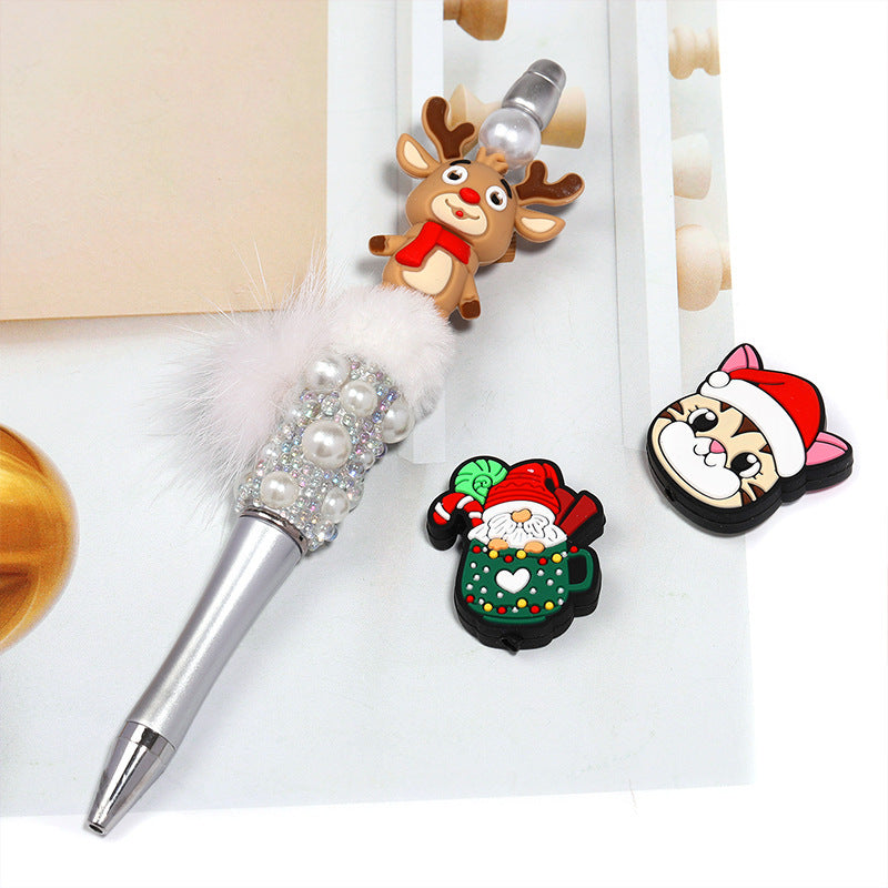 Wholesale Random 50pcs/pack Christmas series of 3D Focal Beads