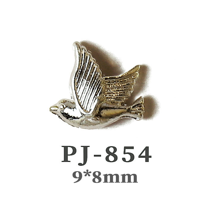 Wholesale  Metal Nail Art Charms Antelope Head Wings Leopard Head Manicure Decorative Accent