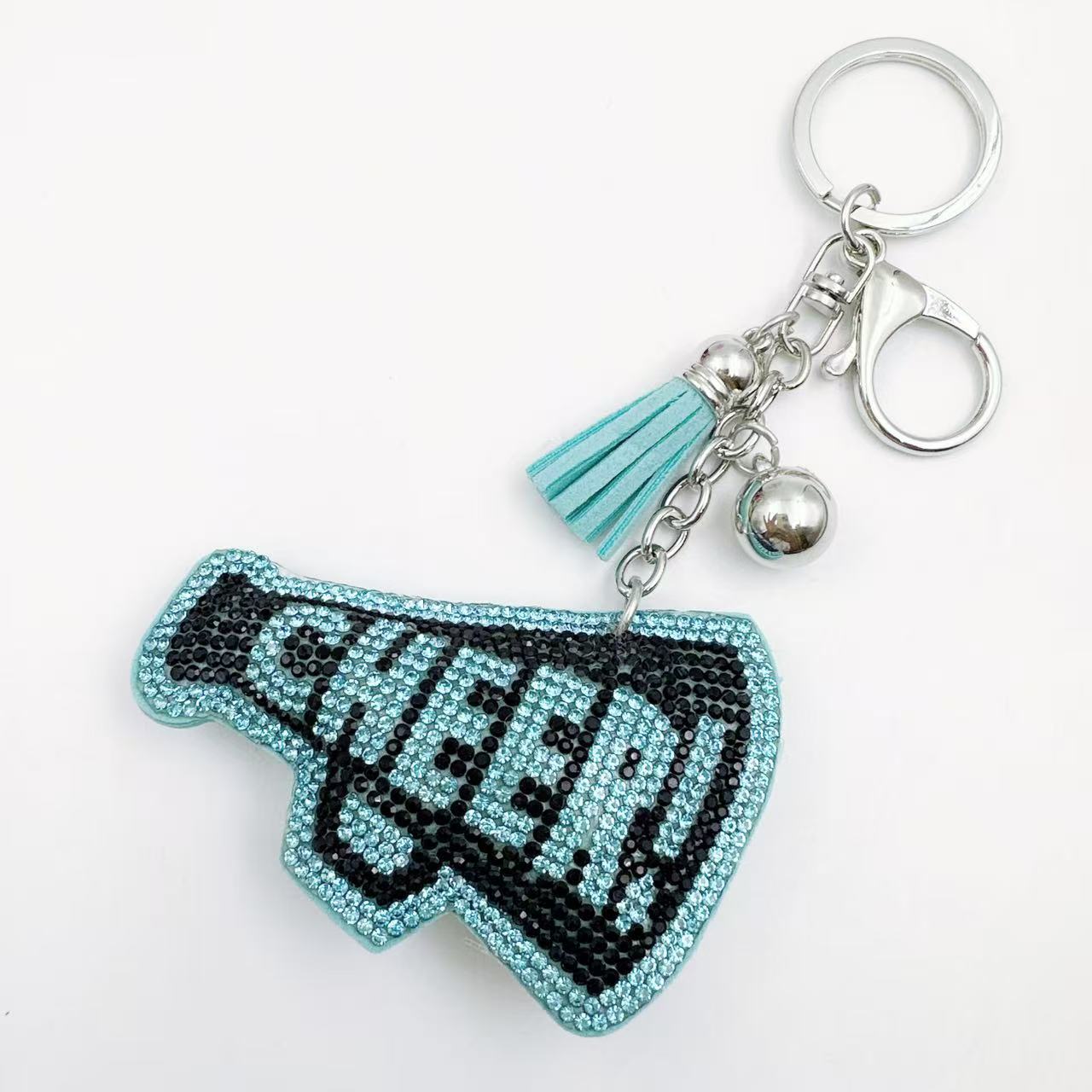 Wholesale  Velvet Hot Diamond Letter Cheer Keychain