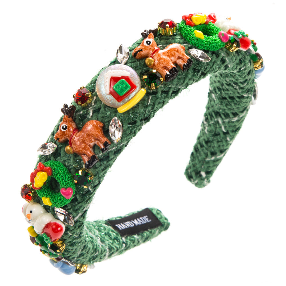 Wholesale Band Elk Snowman Snowflake Christmas Accessories Fabric Head Band