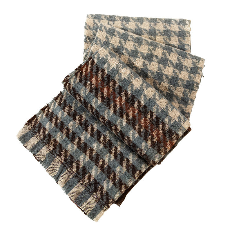 Wholesale Winter Houndstooth Imitation Cashmere Warm Scarf