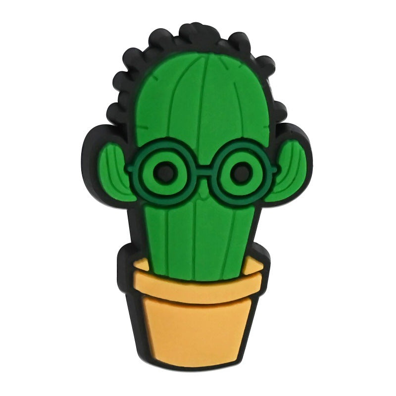 Wholesale   Random 100pcs Cactus series soft glue perforated double-sided thick patch DIY detachable beads