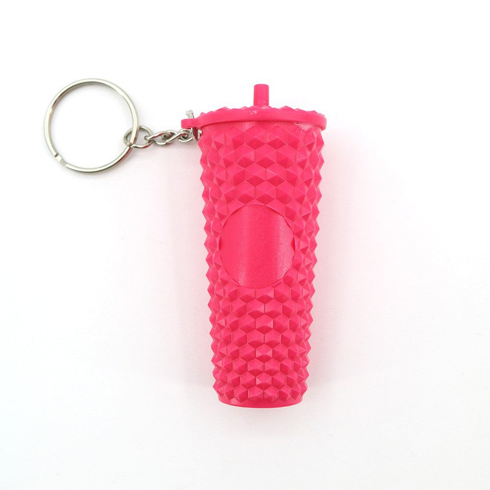Wholesale Diamond Durian Cup Keychain American Colorful Gradient Durian Cup Pendant Straw Diamond Cup Hanging Ornament
