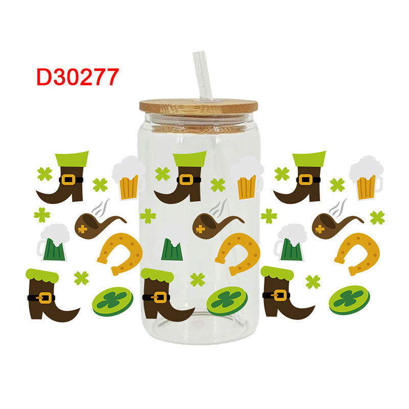 Wholesale Green St. Patrick's Day Series 16oz Cup UV DTF Wraps