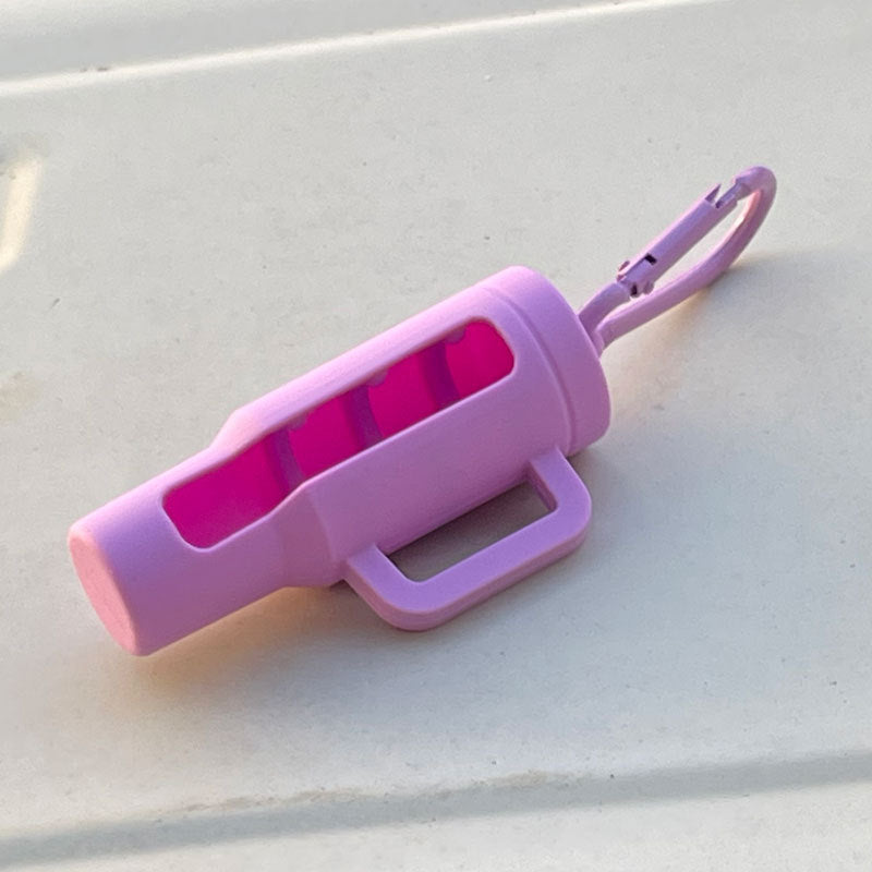 Wholesale Lipstick case silicone protective case bow lipstick bag keychain