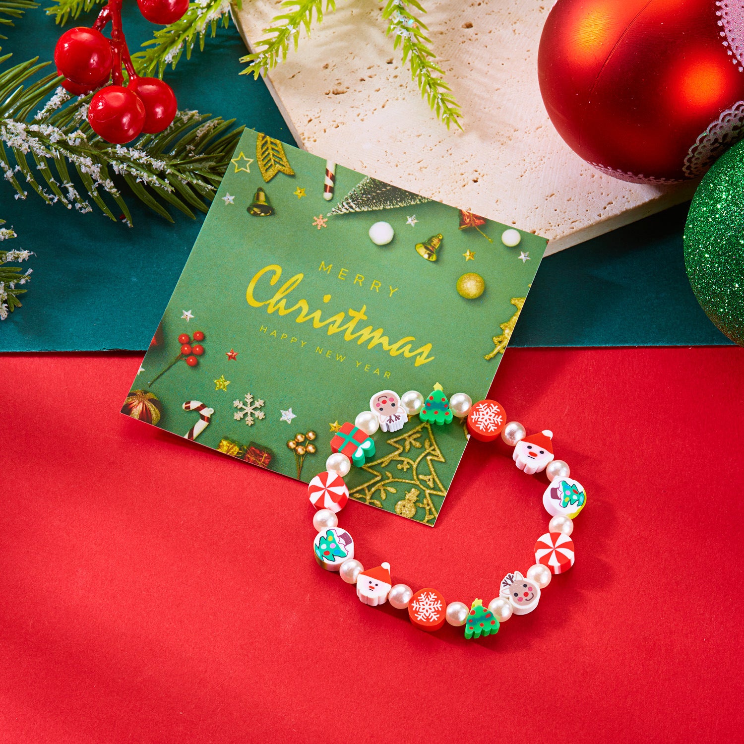 Wholesale  Snowman Clay Bead bracelet