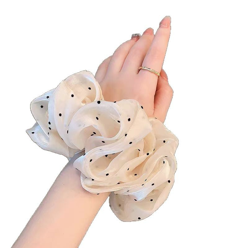 Wholesale Gentle polka dot pearlescent mesh oversized sausage ring