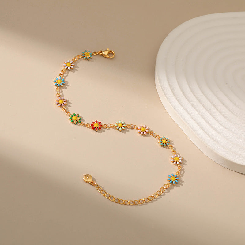 Wholesale Retro Small Fresh Hand Ornament Copper Bracelet