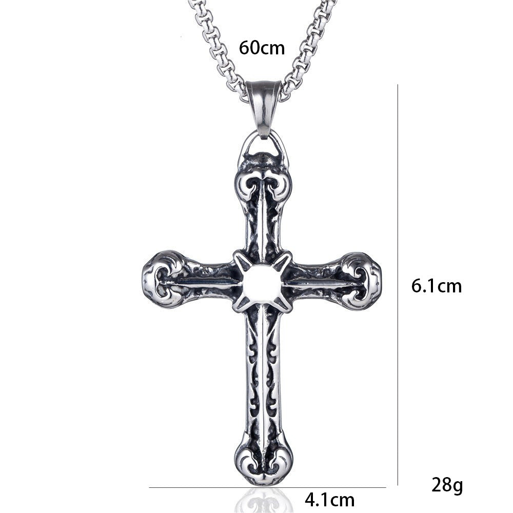 Wholesale Stainless Steel Lion Pillar Bullet Necklace for Men
