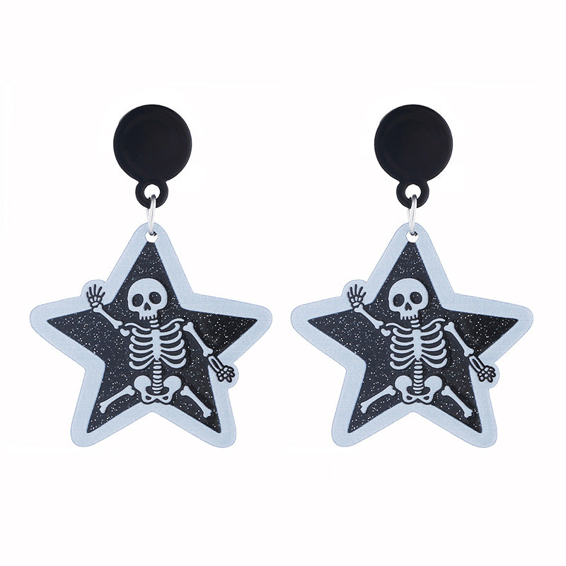 Wholesale  series acrylic earrings ghost pumpkin cartoon bat