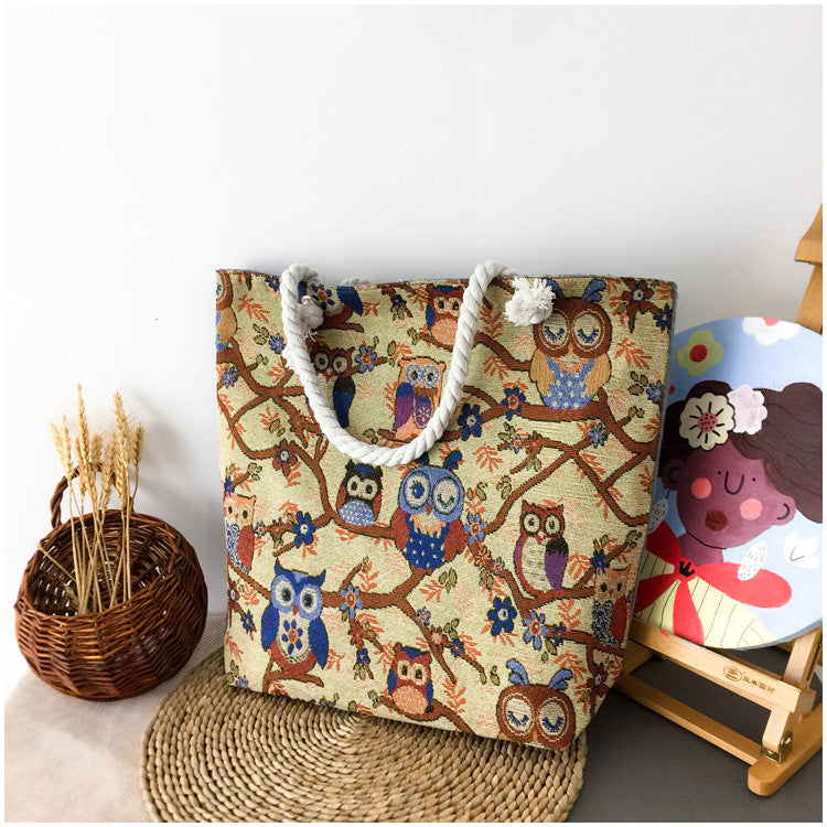 Wholesale Canvas Embroidery Knitting Bag