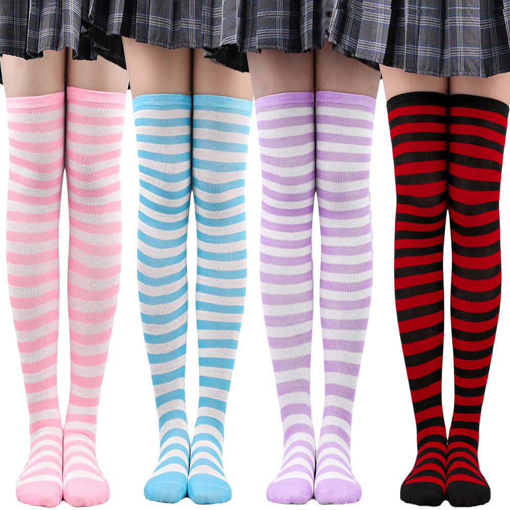 Wholesale Halloween Zebra Over-the-Knee Striped Socks