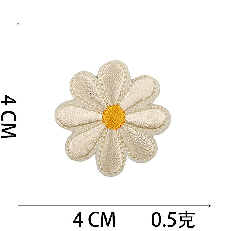Wholesale Chic Iron On Sunflower Butterfly Embroidery Patches For Clothing DIY Decorative Accent Resale