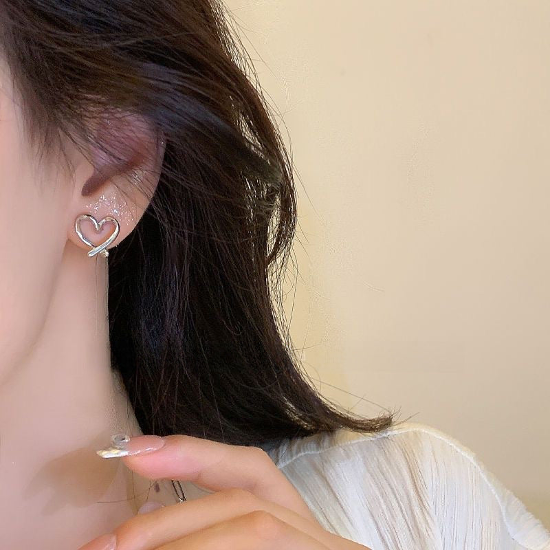 Wholesale Heart ear clip earrings for non-pierced ears