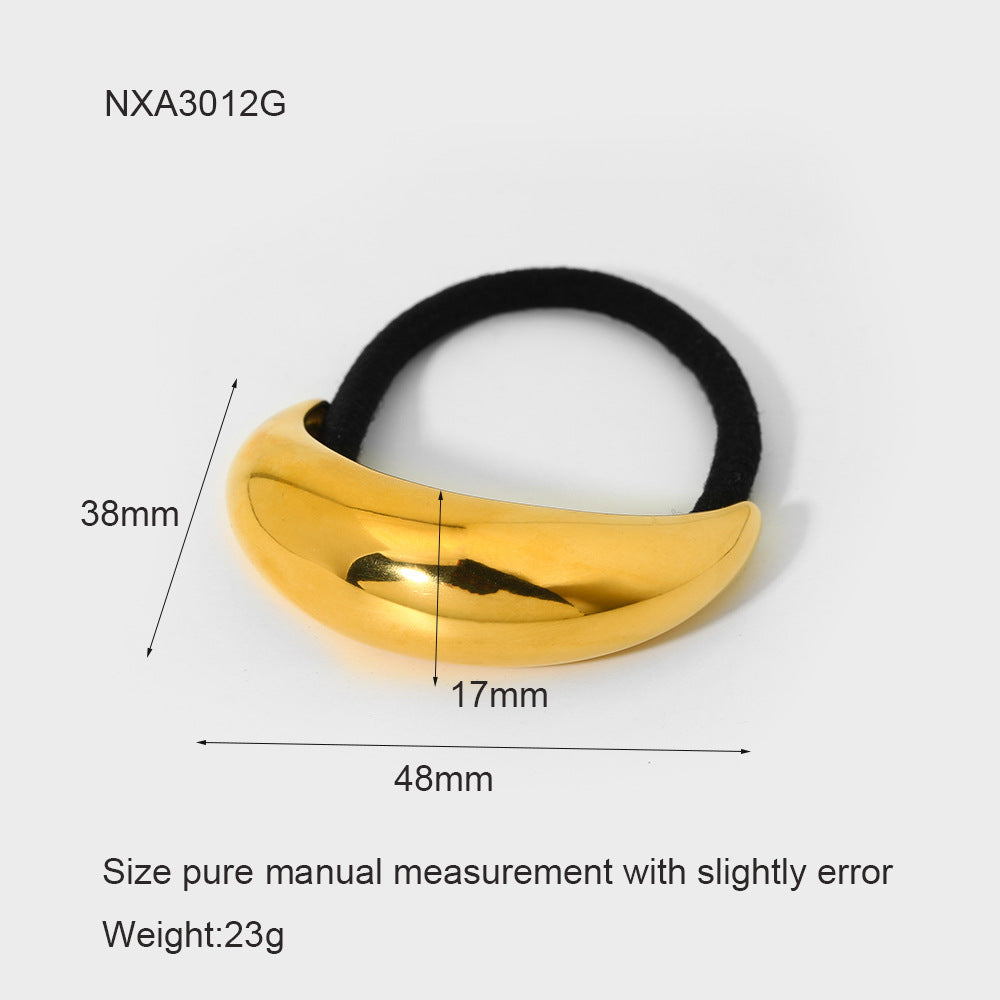 Wholesale Stainless Steel Metal High-grade Ins Rubber Band Love Bow Ponytail Hair Rope