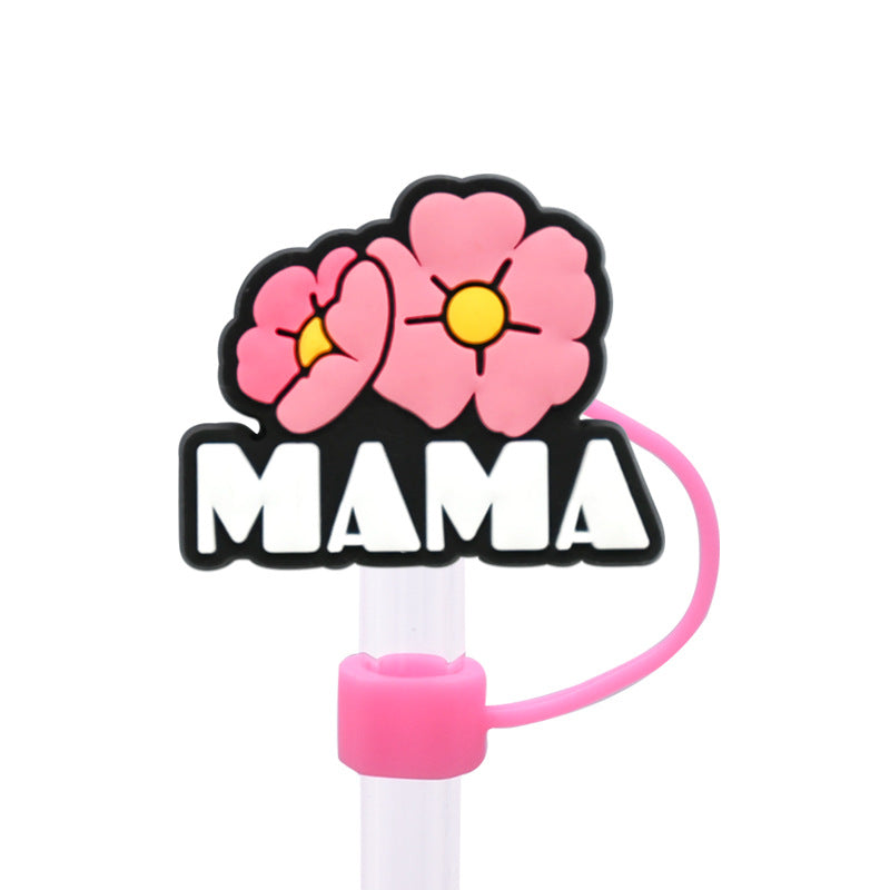 Wholesale  Random 100pcs/pack  Mother' s Day dust plug straw cap   Straw Tube Cap