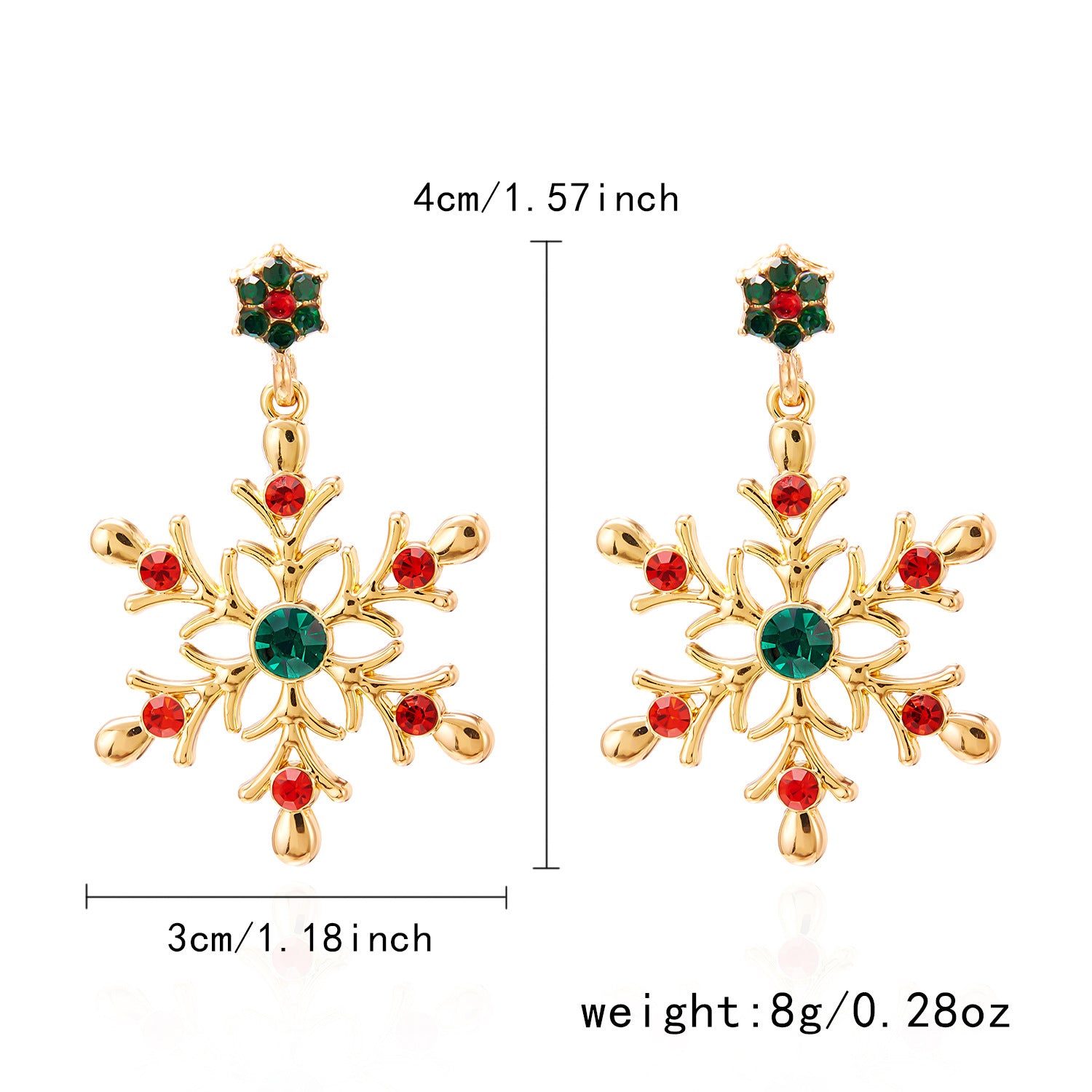 Wholesale Christmas jewelry diamond snowflake pearl earrings