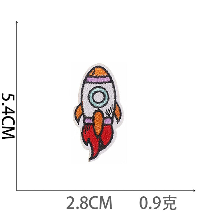 Wholesale Polyester Iron On Astronaut Embroidery Patches Space Rocket Planet Decorative Badges For Clothing Everyday Use