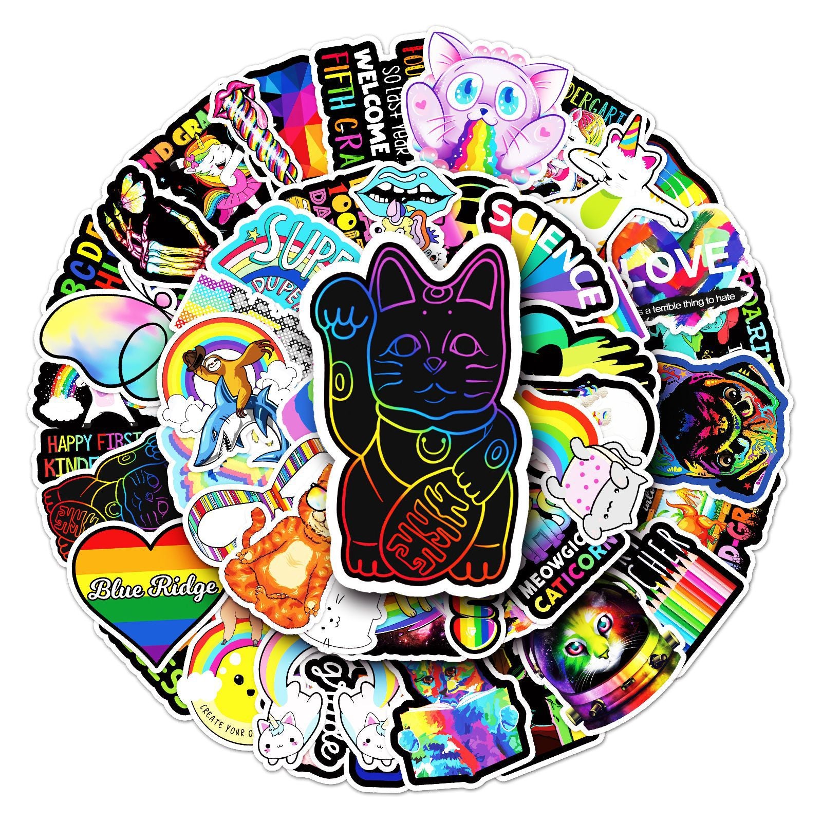 Wholesale 50pcs colorful cartoon graffiti personalized diy stickers