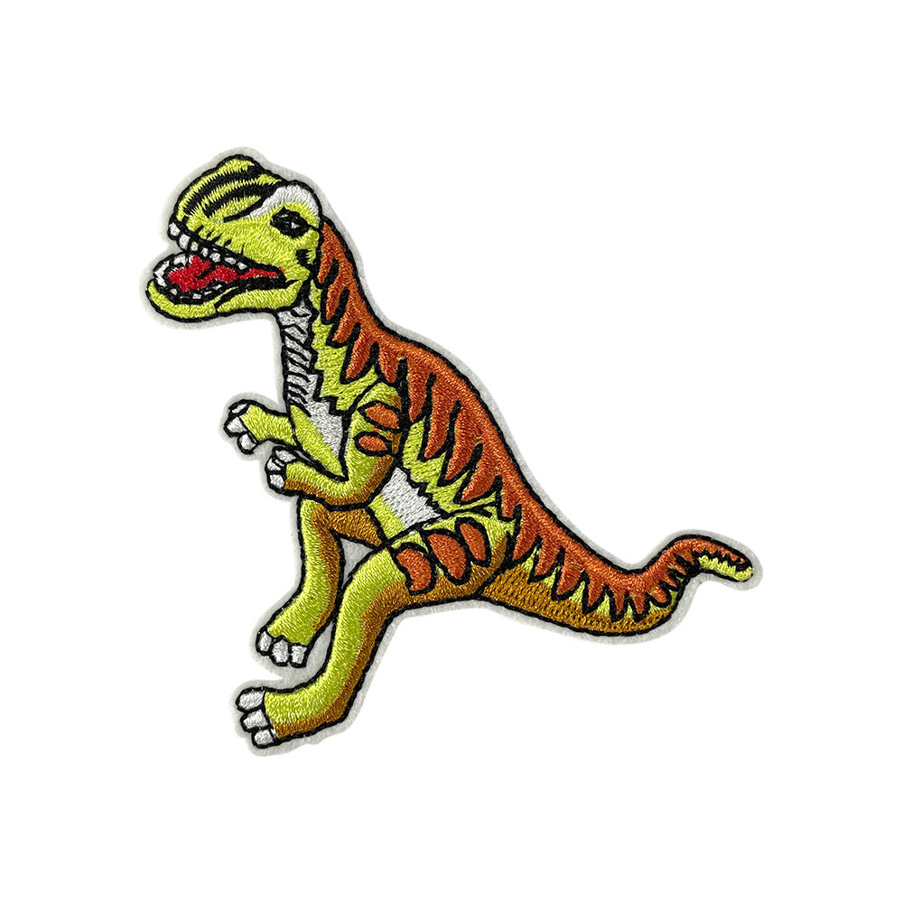 Wholesale Stylish Dinosaur Embroidered Patch With Hot Melt Glue For Kids Coats And Jeans