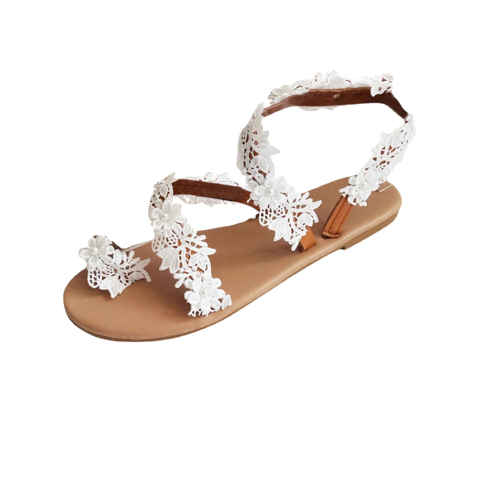Wholesale Bohemian Floral Roman Wedding Pearl Sandals