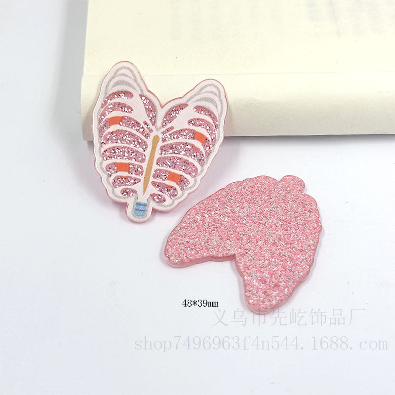 Wholesale 50pcs Loose Powder Cartoon Cartoon Organ Acrylic DIY Patch Accessories