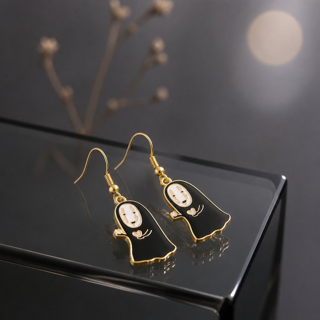 Wholesale Chic Anime Quirky Ghost Earrings With And Soot Design Alloy Plated Jewelry Accessory OLY Exclusive