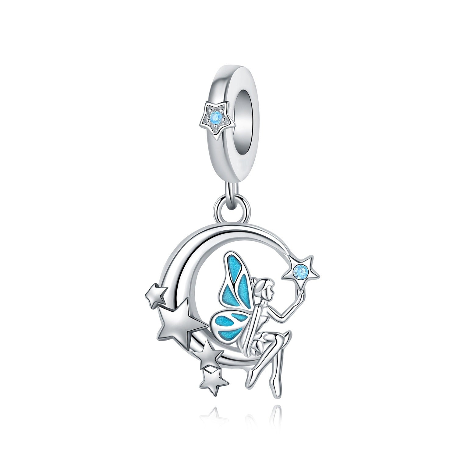 Wholesale Sun Moon Stars Diamonds Silver Plated Charms