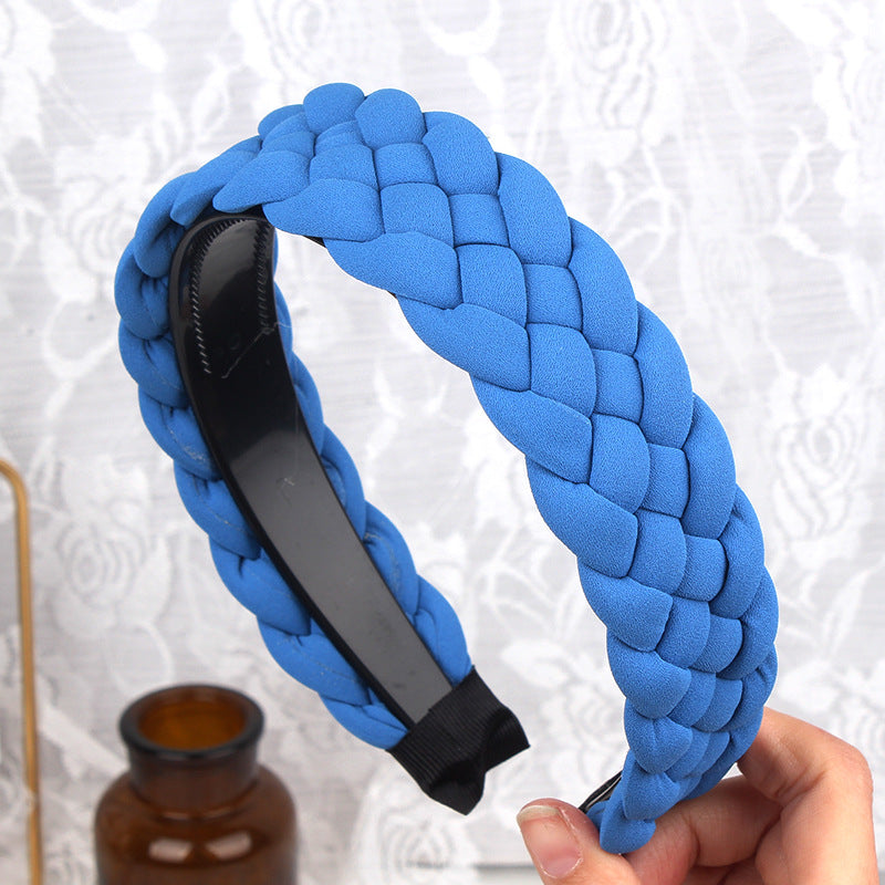 Wholesale Twist Braid Wide-brimmed Hairband Solid Color Headband